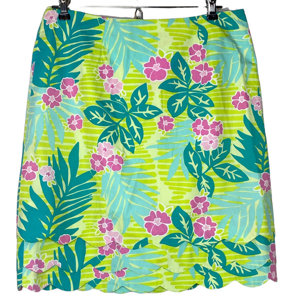 Lilly Pulitzer Dresses & Skirts - Lilly Pulitzer Vintage Wind Chimes Triple Scalloped Hem Skirt Size 4 Women